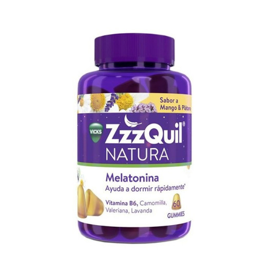 ZZZQUIL NATURA  60 GOMINOLAS SABOR MANGO Y PLATANO