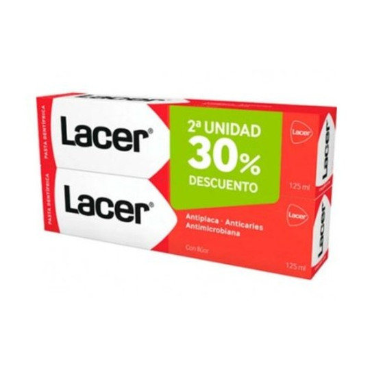 LACER PASTA DENTÍFRICA ANTICARIES FORMATO AHORRO 2X125 ML