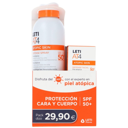 LETI AT4 ATOPIC SKIN PACK DEFENSE SPF 50 CUERPO 100 ML + CARA 50 ML